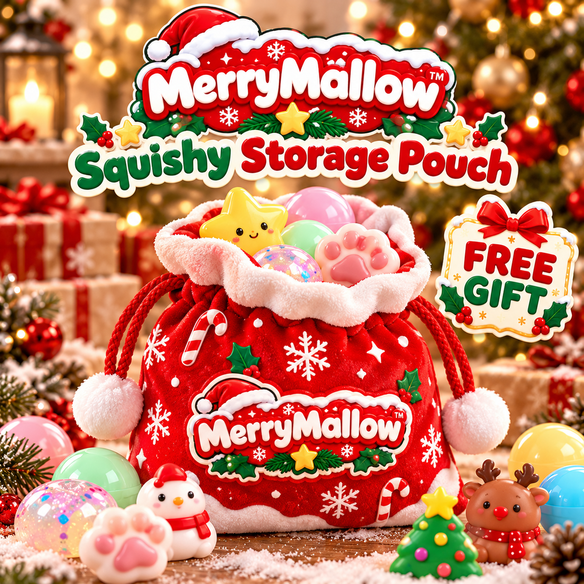 MerryMallow™ Squishy Storage Pouch